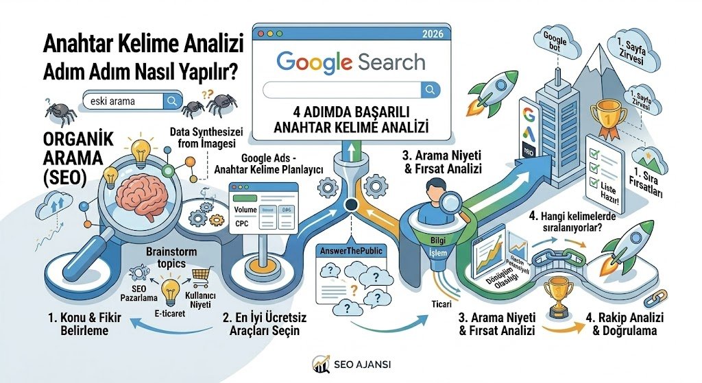 anahtar kelime analizi rehberi adım adım nasıl yapılır infografik.